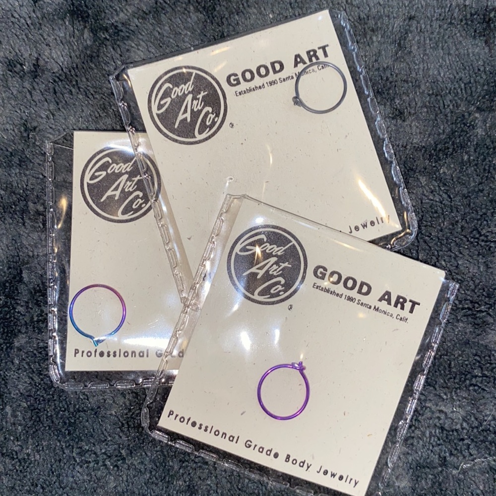 Three - 20 gauge small Niobium Hoops by Good Art Co